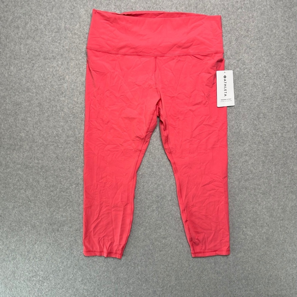 Athleta Transcend 7/8 Tight Leggings Coral Pink VitaFree High Rise Womens 2X NEW